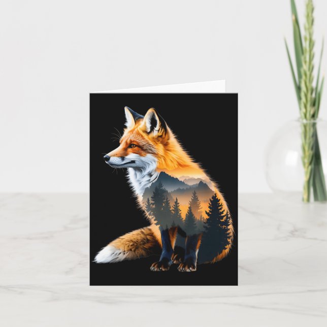 Fox Forest Nature Lover Mountains Hiking Camng Bus Card (Front)