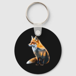 Fox Forest Nature Lover Mountains Hiking Camng Bus Key Ring