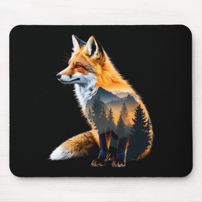 Fox Forest Nature Lover Mountains Hiking Camng Bus Mouse Mat (Front)