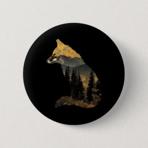 Fox Forest Nature Lover Mountains Hiking Camping B 6 Cm Round Badge