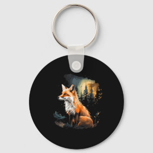Fox Forest Nature Lover Mountains Hiking Camping H Key Ring