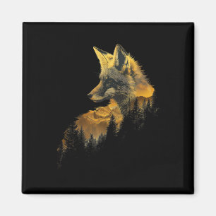 Fox Forest Nature Lover Mountains Hiking Camping H Magnet