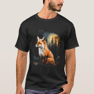 Fox Forest Nature Lover Mountains Hiking Camping H T-Shirt