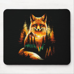 Fox Forest Nature Lover Mountains Hiking Camping  Mouse Mat