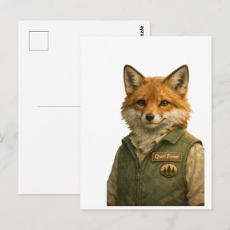 Fox Forest Ranger • Painterly Woodland Postcard