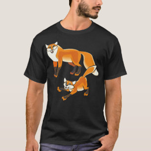 fox fuchs animal dogs black lab T-Shirt