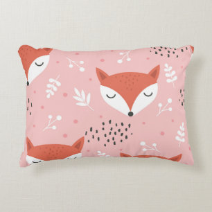 Fox Fun: Cute Forest Pattern Decorative Cushion