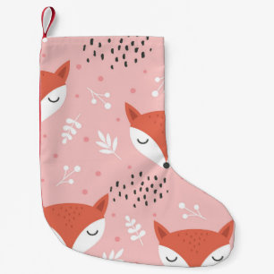 Fox Fun: Cute Forest Pattern Small Christmas Stocking