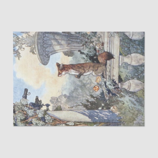 Fox Garden Vintage Art Tissue Paper (Front)