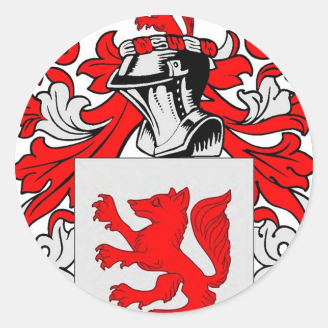 Fox (German) Coat of Arms Classic Round Sticker (Front)