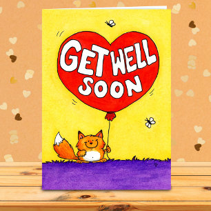 Fox Get Well Soon Greeting  Card