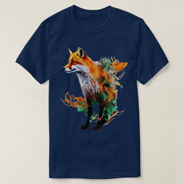 fox gift artwork red fox colourful animal art  3  T-Shirt (Design Front)