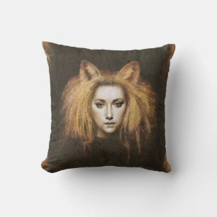 Fox Girl Throw Cushion