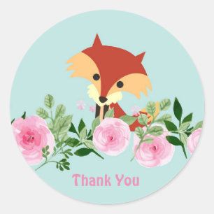 Fox Glossy Classic Round Sticker