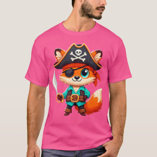 Fox Halloween Pirate Women Men Fox T-Shirt