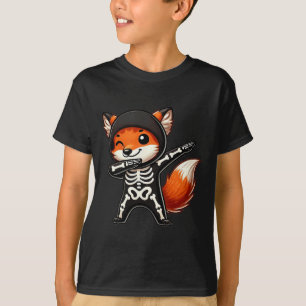 Fox Halloween Skeleton Kids Women Men Fox T-Shirt