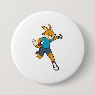 Fox Handball player Handball 7.5 Cm Round Badge