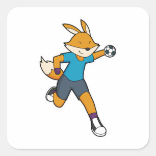 Fox Handball player Handball Square Sticker