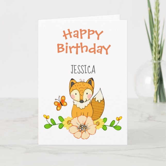 Fox Happy Birthday Card (Front)