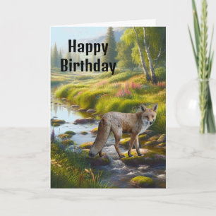 Fox Happy Birthday Mens  Card