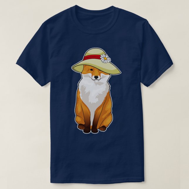 Fox Hat Flower T-Shirt (Design Front)