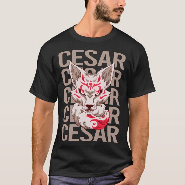Fox Head - Cesar Name T-Shirt (Front)