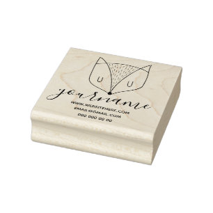 Fox Head Cute Wild Animal Rubber Stamp