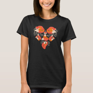 Fox Heart For Women Men Kids Cute Animal T-Shirt