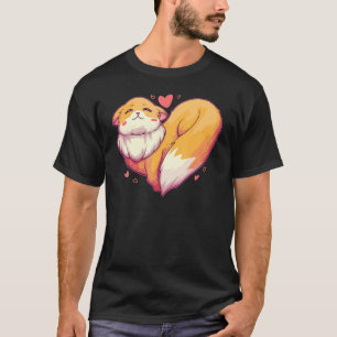 Fox Heart   Retro Animal Wild Zoo Classic Passion  T-Shirt