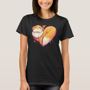 Fox Heart   Retro Animal Wild Zoo Classic Passion  T-Shirt