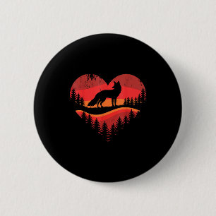 Fox Heart Valentines Animal Fox Lover Men Women Gi 6 Cm Round Badge