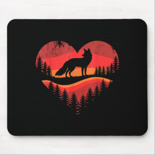 Fox Heart Valentines Animal Fox Lover Men Women Gi Mouse Mat
