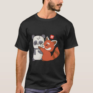 Fox Hugging Panda Bear With He For Children T-Shirt
