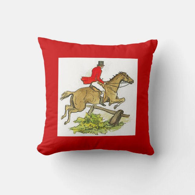 Fox Hunt Hunter Jumper Horse Horseback Riding Cushion (Front)