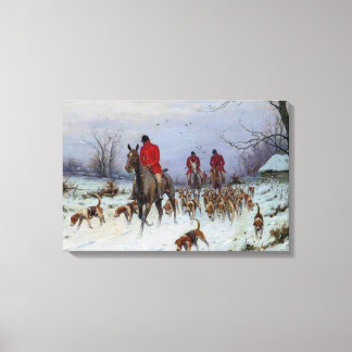 Fox Hunt Huntsmen and Hounds Returning Home Canvas Print