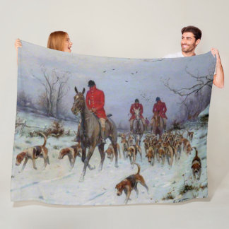 Fox Hunt Huntsmen and Hounds Returning Home Fleece Blanket