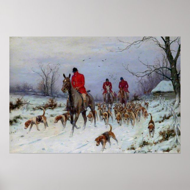 Fox Hunt Huntsmen and Hounds Returning Home  Poster (Front)