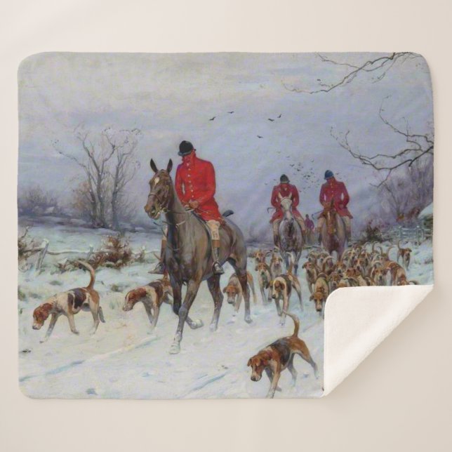 Fox Hunt Huntsmen and Hounds Returning Home  Sherpa Blanket (Front (Horizontal))