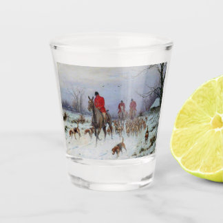 Fox Hunt Huntsmen and Hounds Returning Home Shot Glass