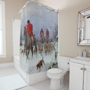 Fox Hunt Huntsmen and Hounds Returning Home Shower Curtain