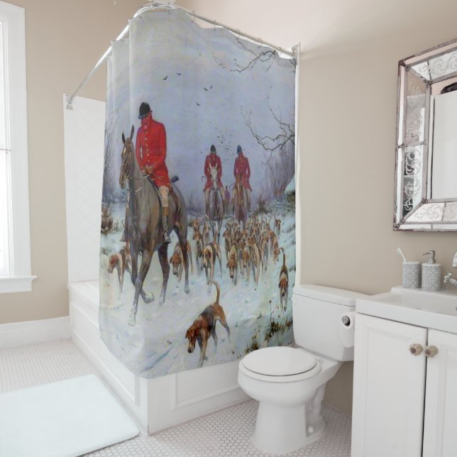 Fox Hunt Huntsmen and Hounds Returning Home Shower Curtain (In Situ)