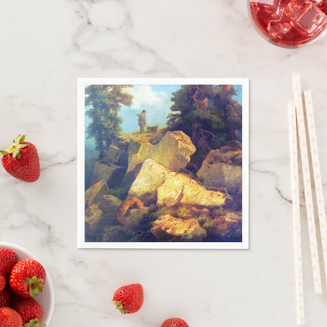 Fox Hunt Josef Navrátil  After 1850 Napkin (Insitu)