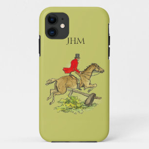 Fox Hunt Jumper Hunter Horse Custom Khaki Colour iPhone 11 Case