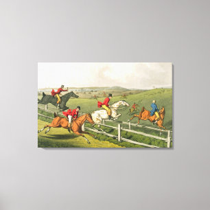 Fox Hunting, aquatinted by I. Clark, pub. by Thoma Canvas Print