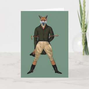 Fox hunting holiday card