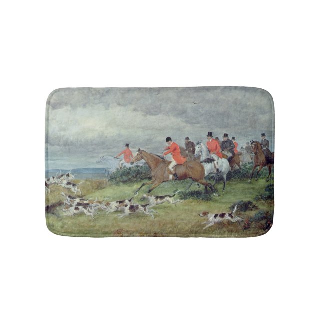 Fox Hunting in Surrey, 19th century Bath Mat (Front)