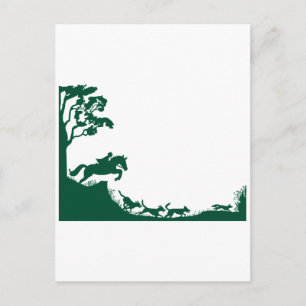 Fox Hunting Silhouette Postcard
