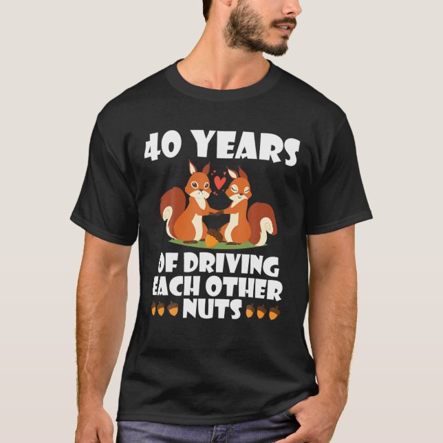 Fox Husband Wife Married 40 Years Of Driving Each T-Shirt (Front)