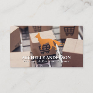 Fox Icon Packages on Laptop Business Card