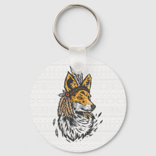 Fox Illustration Key Ring